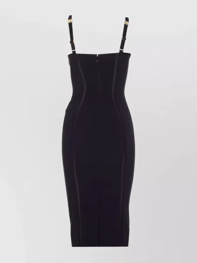 Elisabetta Franchi Adjustable Straps Bustier Cut-out Midi Pencil In Black
