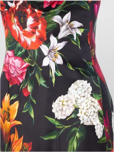 Dolce & Gabbana Anemone Floral Satin Bustier Dress In Multi