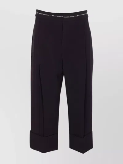 Elisabetta Franchi Tailored Wide Leg Cropped Trousers
