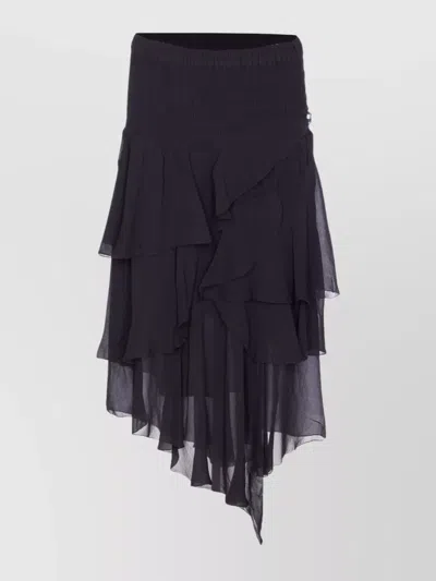 Isabel Marant Étoile Layered Sheer Skirt With Ruffled Flounces In Blue
