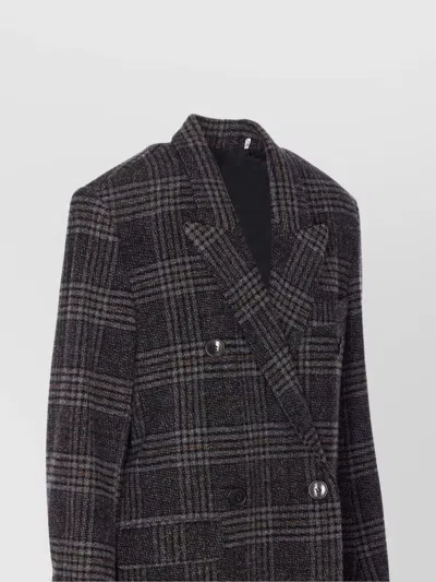 Isabel Marant Étoile Womens Grey Lexana Double-breasted Wool Coat In Brown
