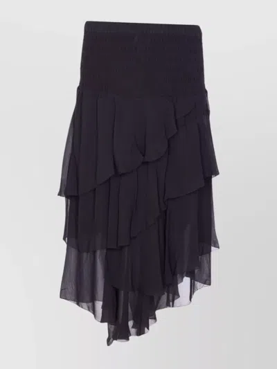 Isabel Marant Étoile Layered Sheer Skirt With Ruffled Flounces In Blue