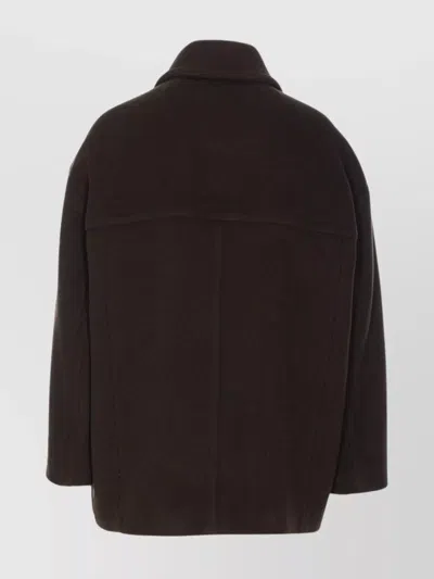 Isabel Marant Étoile Double-breasted Brown Coat With Structured Collar In Brown