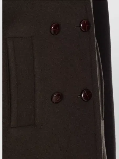 Isabel Marant Étoile Double-breasted Brown Coat With Structured Collar In Brown