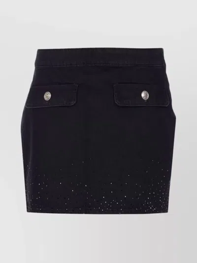 Liu •jo Embellished-crystal Pocket Mini Skirt In Black