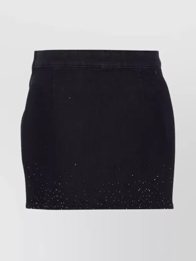 Liu •jo Embellished-crystal Pocket Mini Skirt In Black