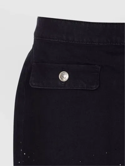 Liu •jo Embellished-crystal Pocket Mini Skirt In Black