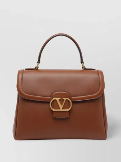 Valentino Tobacco Top Handle Satchel With Removable Strap