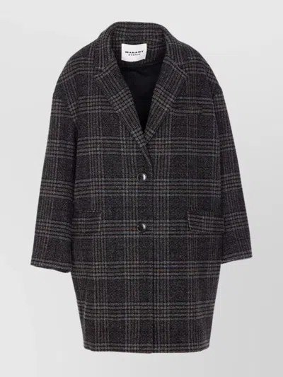 Isabel Marant Étoile Isabel Marant Etoile Plaid Wool Single-breasted Coat In Gray