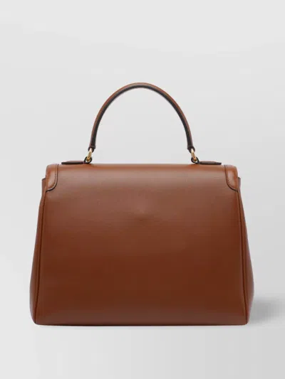 Valentino Tobacco Top Handle Satchel With Removable Strap