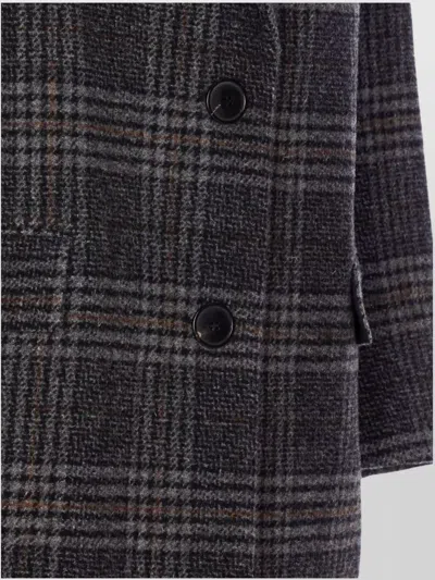 Isabel Marant Étoile Isabel Marant Etoile Plaid Wool Single-breasted Coat In Gray