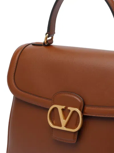 Valentino Tobacco Top Handle Satchel With Removable Strap