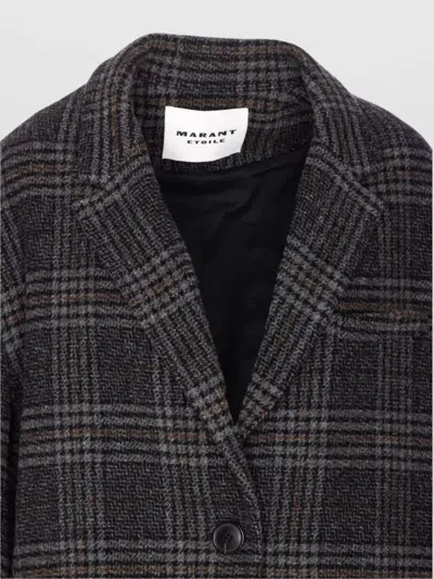 Isabel Marant Étoile Isabel Marant Etoile Plaid Wool Single-breasted Coat In Gray