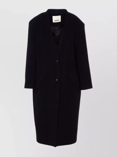 Isabel Marant Étoile Longline Coat Single-breasted Front Pockets In Black