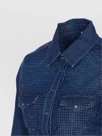 Liu •jo Denim Shirt With Crystals And Studs