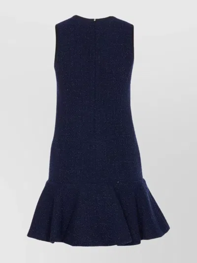 Pinko Strappy Pleated Gown Metallic Flare In Blue