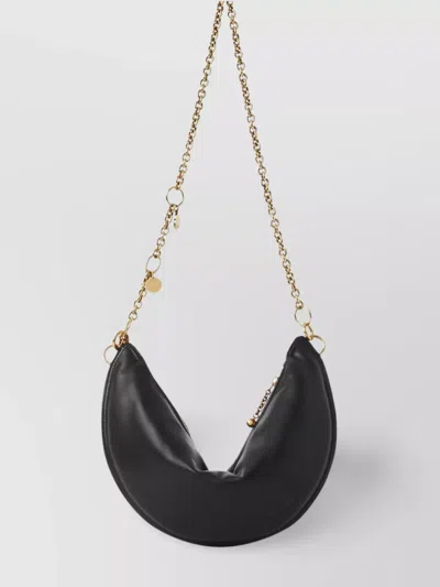 Chloé Curved Leather Shoulder Bag Charms