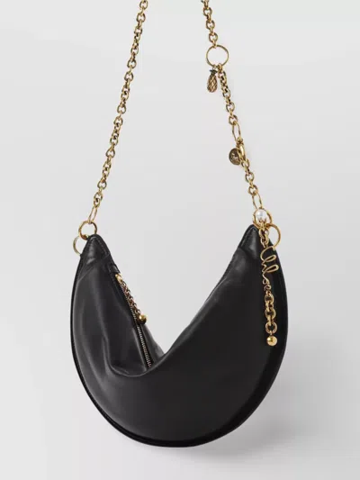 Chloé Curved Leather Shoulder Bag Charms