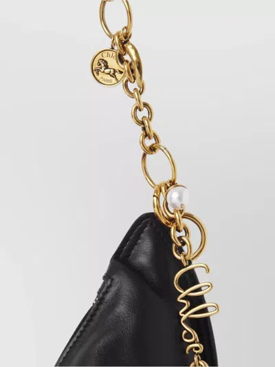 Chloé Curved Leather Shoulder Bag Charms