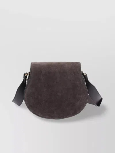Chloé Saddle Shape Shoulder Bag With Suede Finish