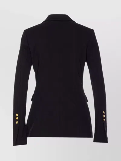 Pinko Double-breasted Flap Pockets Jacket In Black