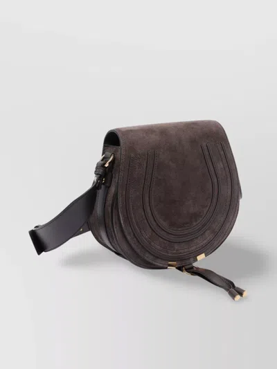 Chloé Saddle Shape Shoulder Bag With Suede Finish