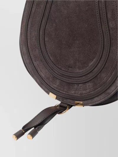 Chloé Saddle Shape Shoulder Bag With Suede Finish