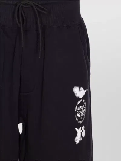 Y-3 Logo Trackpants Cuffed Bottoms In Black