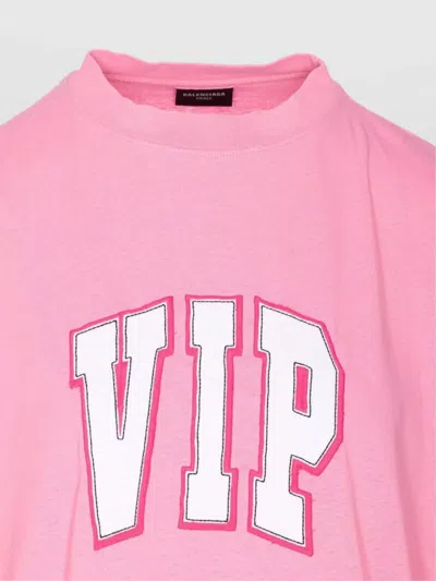 Balenciaga Vip Team Crewneck Graphic T-shirt In Pink