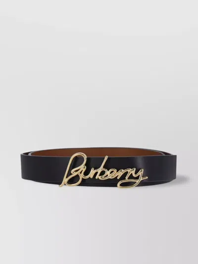 Burberry Adjustable Reversible Belts Smooth Finish In Black