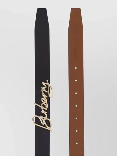 Burberry Adjustable Reversible Belts Smooth Finish In Black