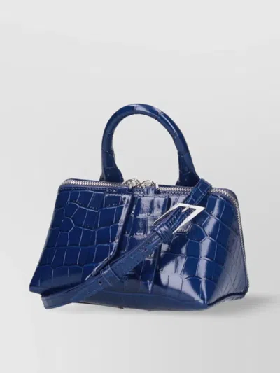 Attico Crocodile Top Handle Structured Cross-body Bag