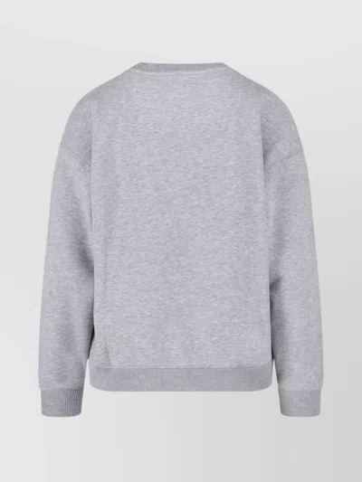 Anine Bing Grey Crew Neck Sweatshirt With Bold Lettering In Gray