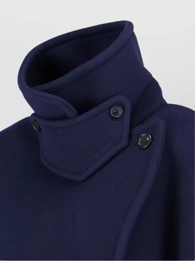 Chloé Structured Double-breasted Jacket Notched Lapels In Blue