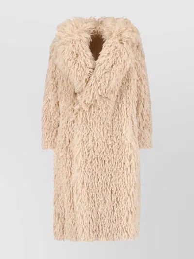 Tagliatore Waist Belted Long Length Textured Hooded Jacket In Brown