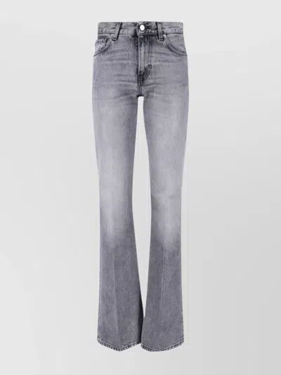 Haikure Straight Leg Trousers With Belt Loops In Gray