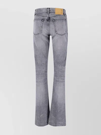Haikure Straight Leg Trousers With Belt Loops In Gray