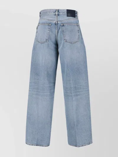 Haikure Straight Leg Trousers Belt Loops In Blue