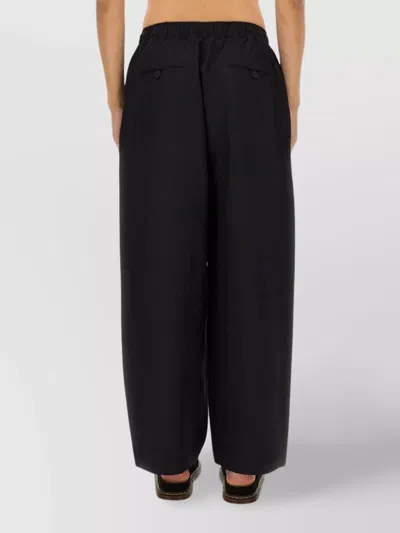 Studio Nicholson Relaxed Fit Black Pants With Elastic Waistband In Black