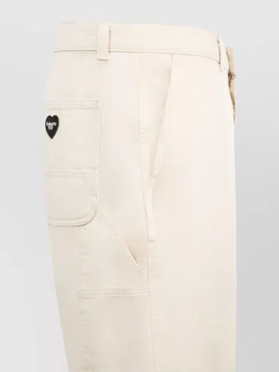 Carhartt Drewe Trousers With Side And Back Pockets In White