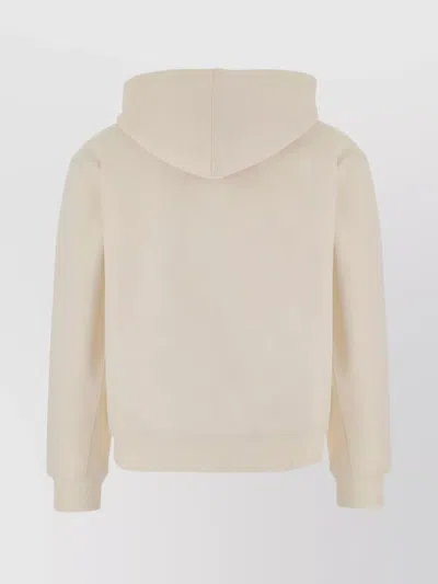 Carhartt Hooded Script Cotton Sweatshirt Pockets In Nude