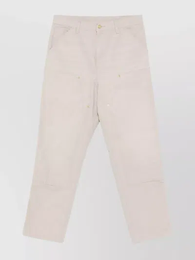 Carhartt Double Knee Cotton Blend Trousers In Neutral
