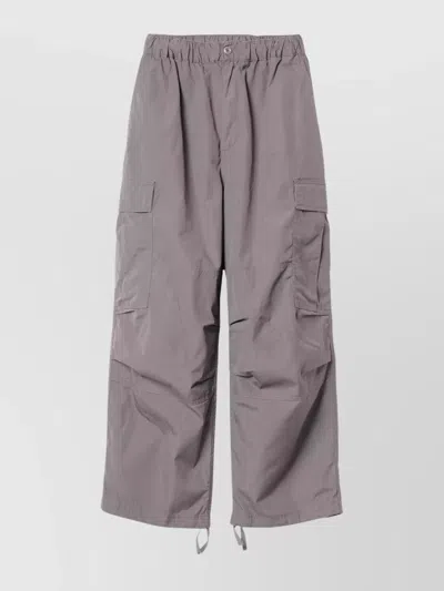 Carhartt Cargo Style Cotton Poplin Trousers In Gray
