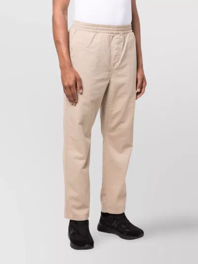 Carhartt Flint Straight-leg Garment-dyed Organic Cotton-twill Trousers In Neutral