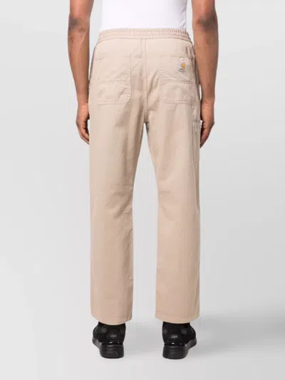 Carhartt Flint Straight-leg Garment-dyed Organic Cotton-twill Trousers In Neutral