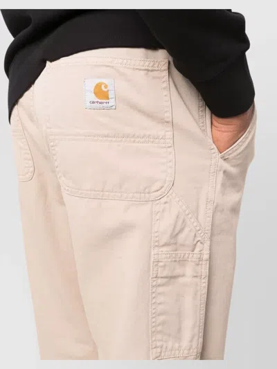 Carhartt Flint Straight-leg Garment-dyed Organic Cotton-twill Trousers In Neutral