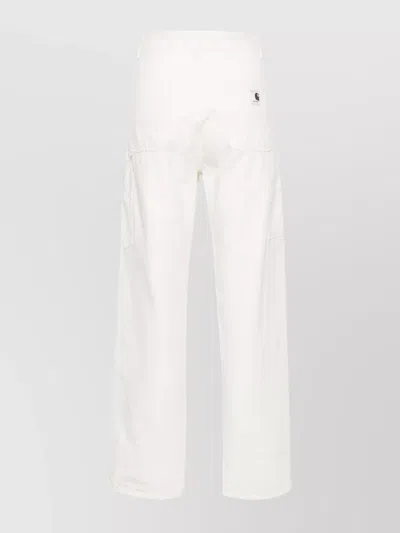 Carhartt Canvas Straight Fit Pants Belt Detail In White