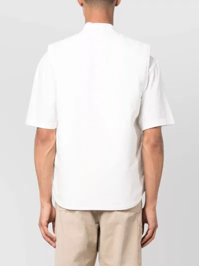 Carhartt Vest With Patch Pockets And Ribbed Collar In White