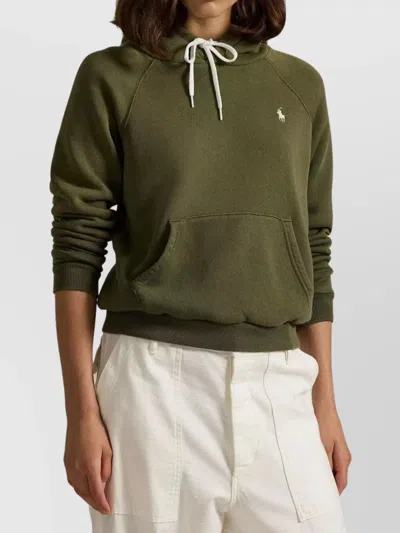 Ralph Lauren Hooded Sweatshirt Kangaroo Pocket In Green