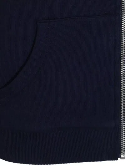 Ralph Lauren Hooded Cotton Slub Logo Sweatshirt In Blue